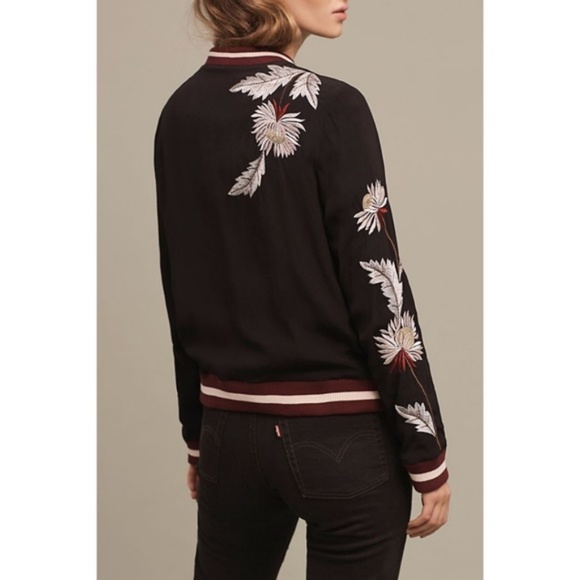 Anthropologie Embroidered Solstice Bomber S EUC - Picture 2 of 6